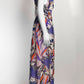 Emilio Pucci Purple Silk Patterned Open Back Gown 46