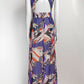 Emilio Pucci Purple Silk Patterned Open Back Gown 46
