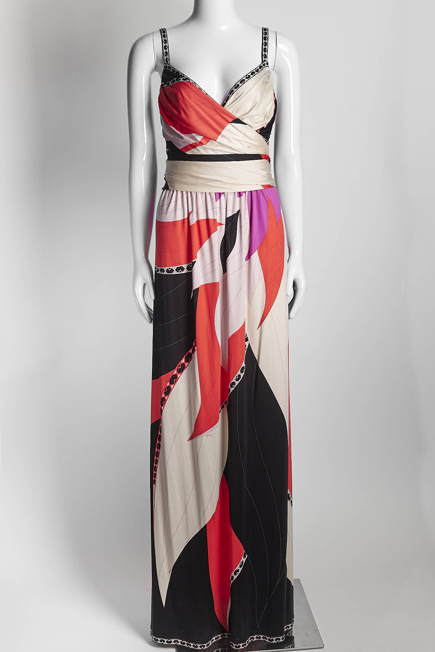 Emilio Pucci Red/Black Abstract Print Dress IT 40
