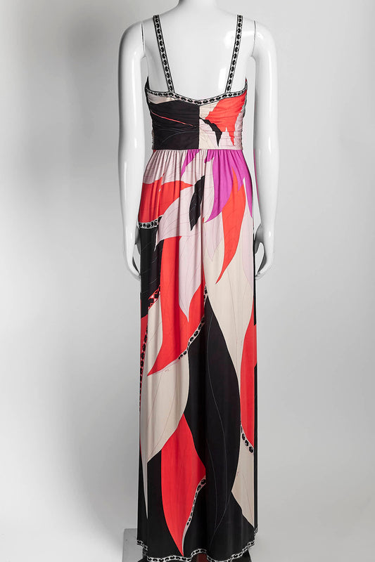 Emilio Pucci Red/Black Abstract Print Dress IT 40