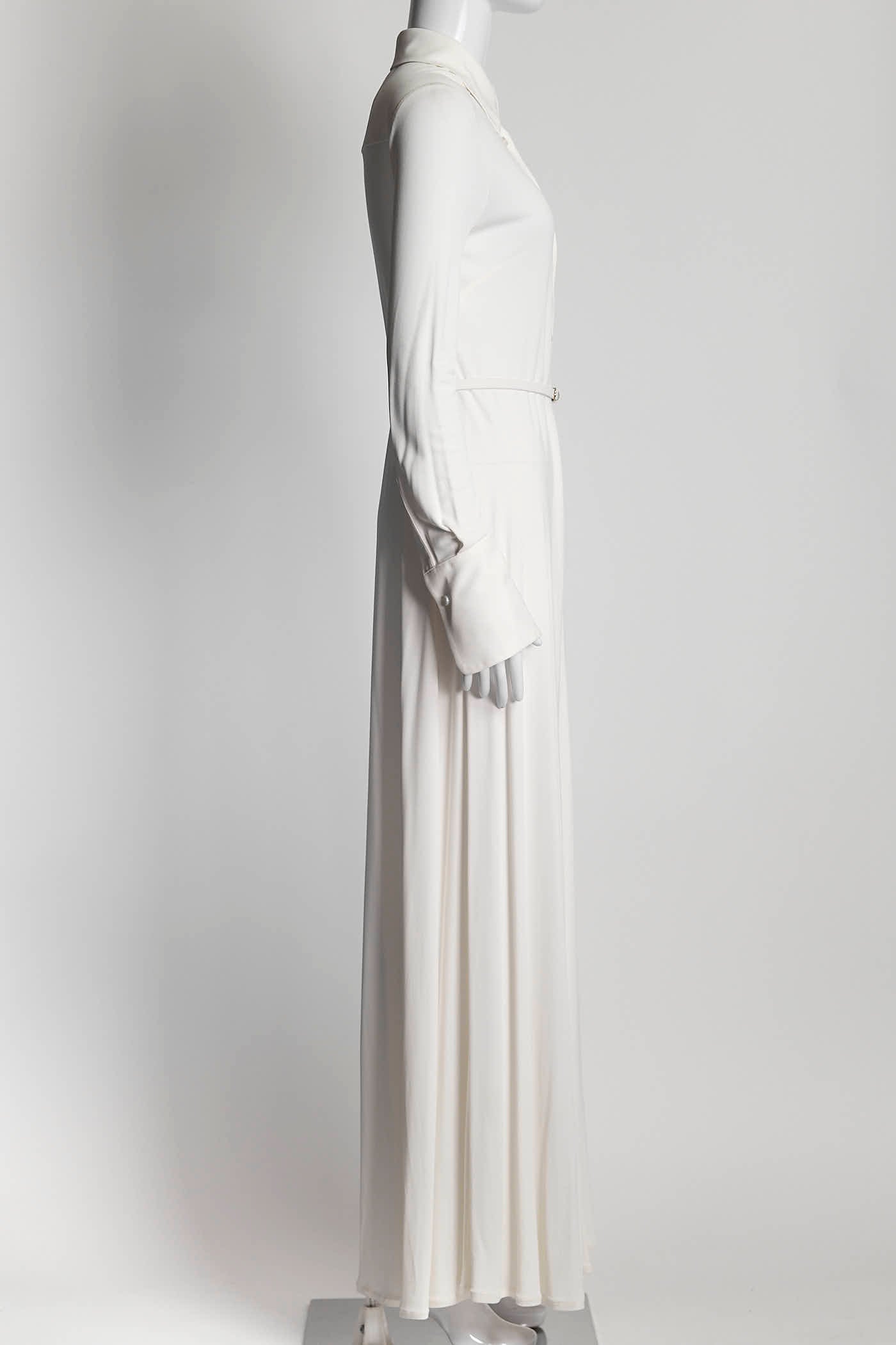 Emilio Pucci White Button-Up Dress with Belt 42