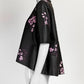 Erdem BLACK LEATHER PINK FLOWERS TOP US6