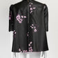 Erdem BLACK LEATHER PINK FLOWERS TOP US6