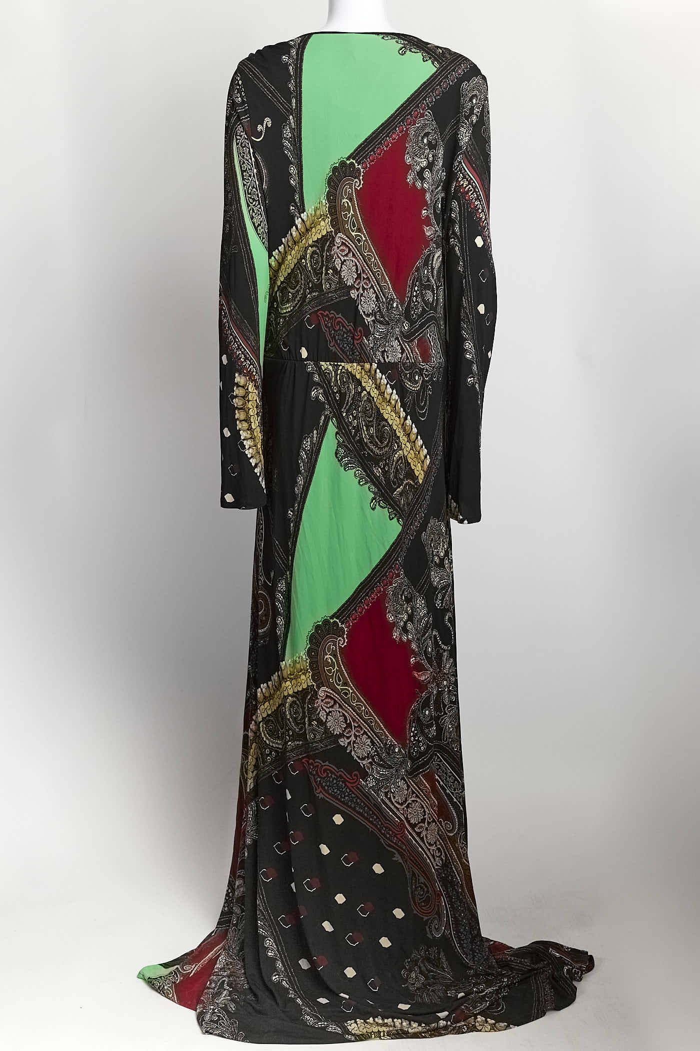 Etro Black Paisley Print Maxi Dress 44