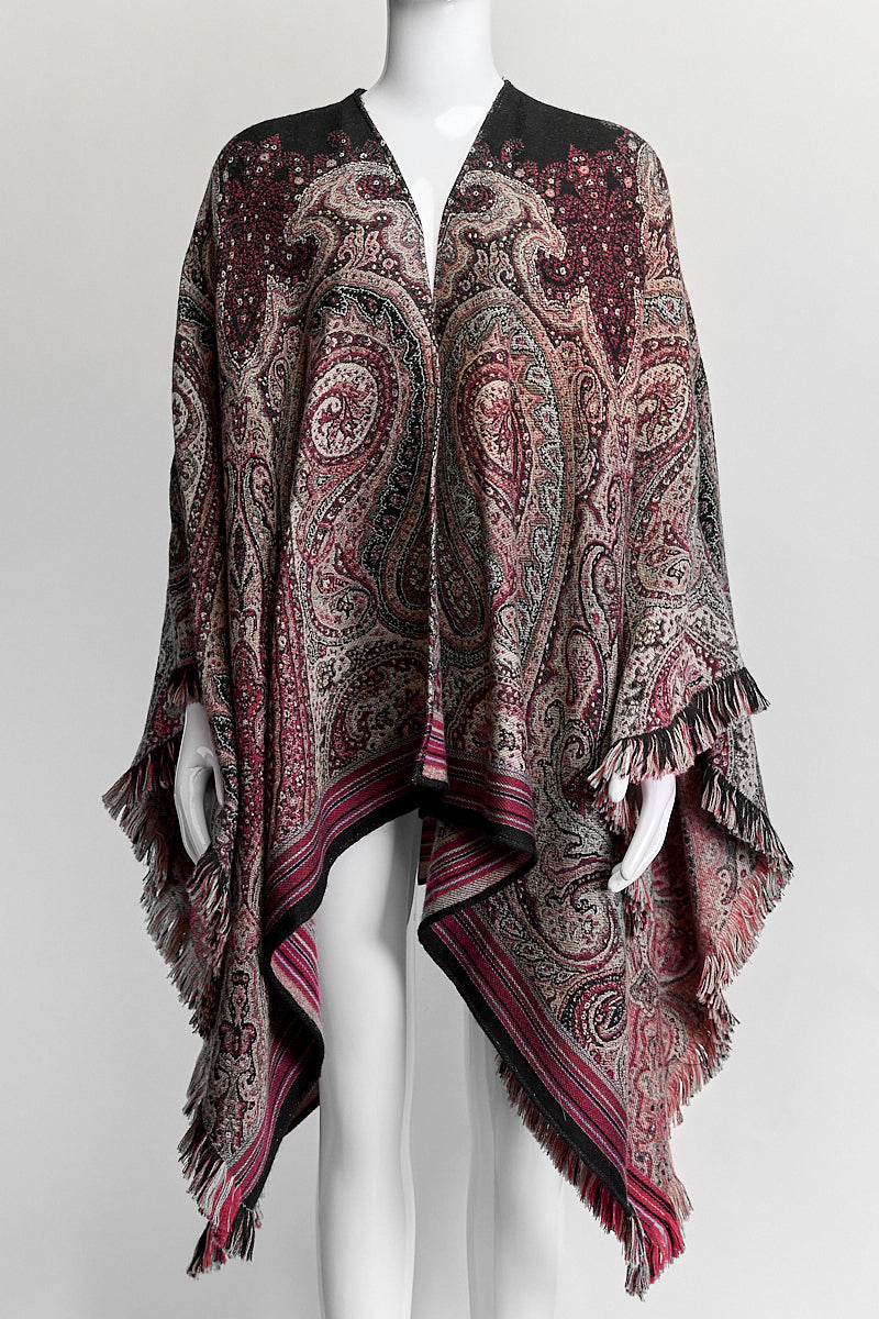 Etro Burgundy Patterned Shawl