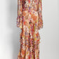 Etro Floral-Print Ruffle Open-Back Gown 44