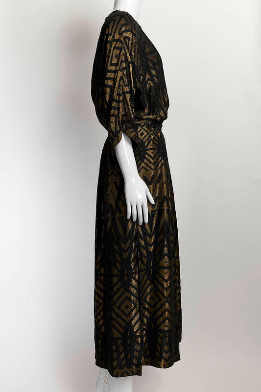 Etro Gold/Black pattern Dress 40