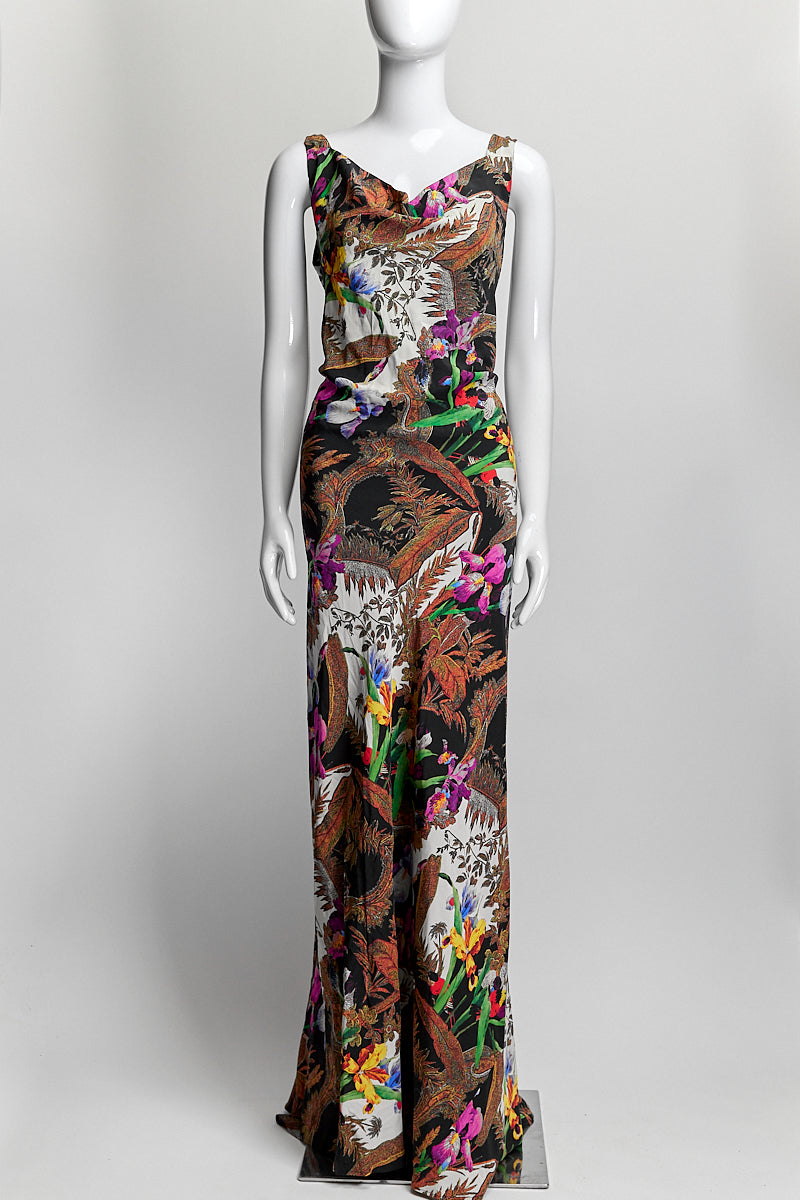 Etro Multicolor Silk Long Dress 48