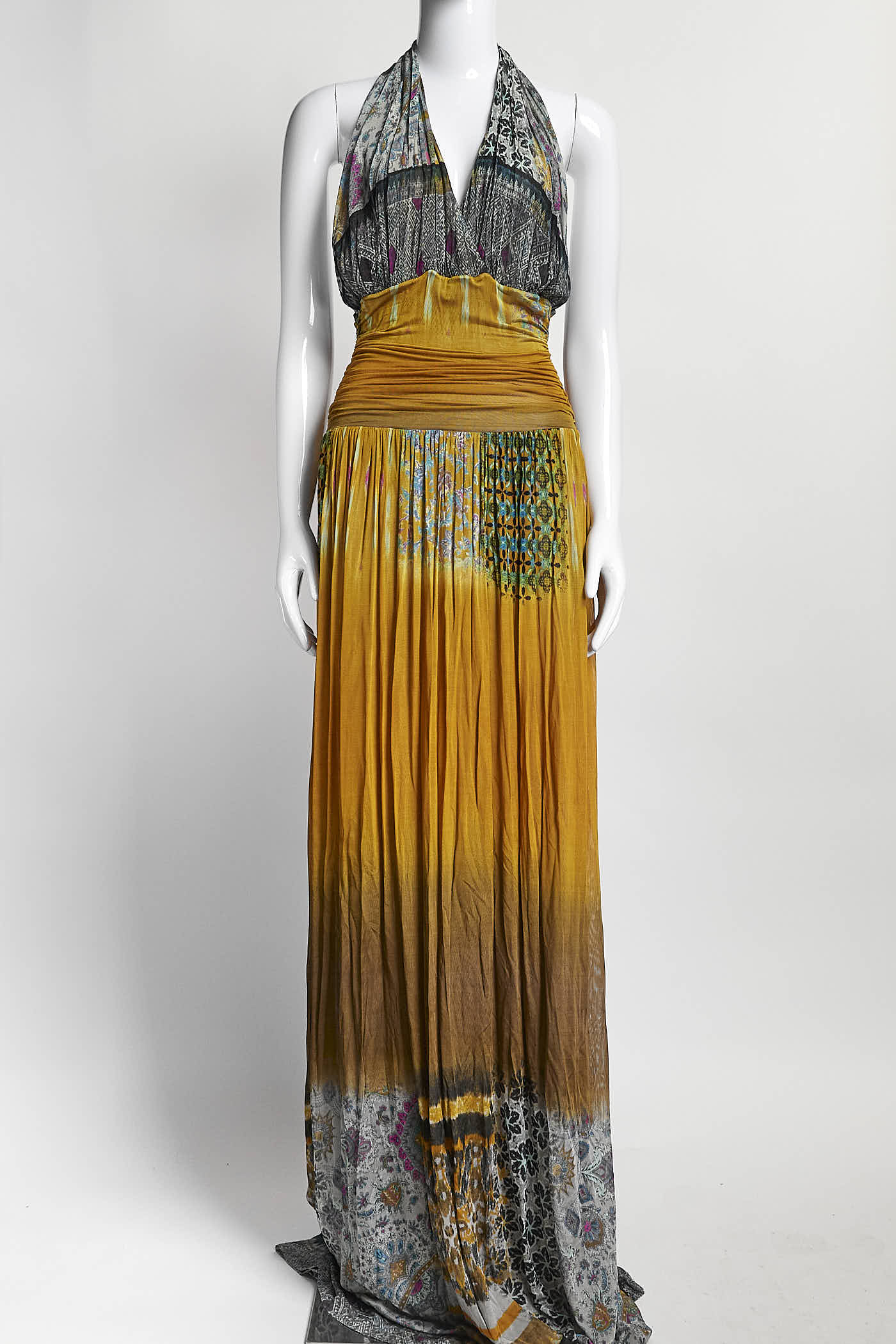 Etro Yellow Patterned Long Dress 42