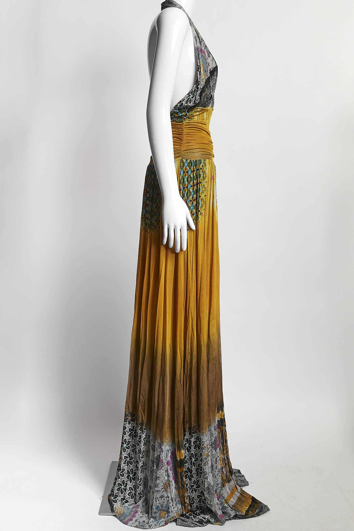 Etro Yellow Patterned Long Dress 42