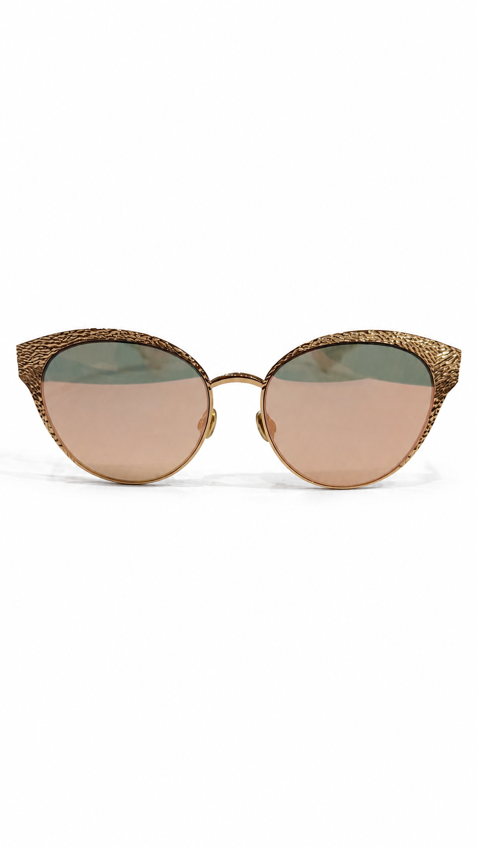 CHRISTIAN DIOR LIMITED EDITION HAMMERED GOLD METAL SUNGLASSES