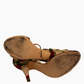 DOLCE AND GABBANA EMBELLISHED FLORAL PRINT BROCADE SANDALS