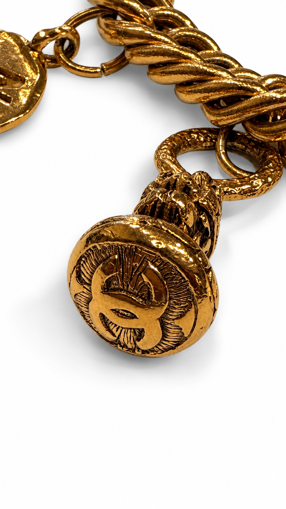 CHANEL 80'S VINTAGE RUE CAMBON GOLD CHARM BRACELET