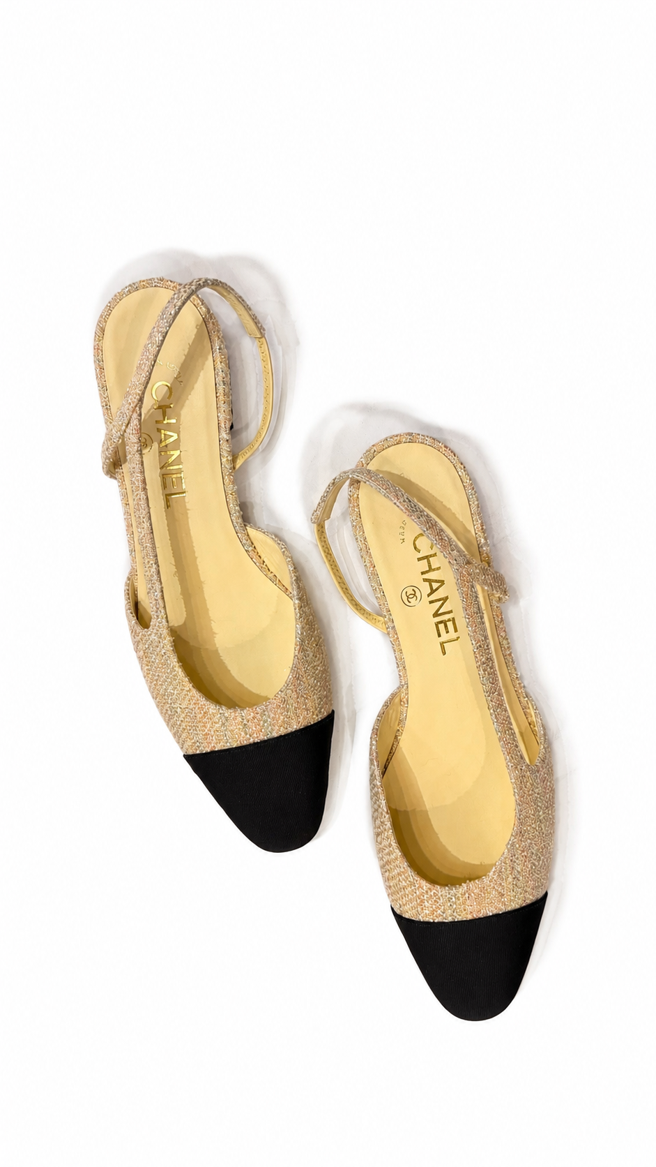 CHANEL TWEED SANDALS - SIZE 38.5C
