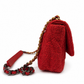 CHANEL RED QUILTED TWEED MEDIUM 19 FLAP BAG