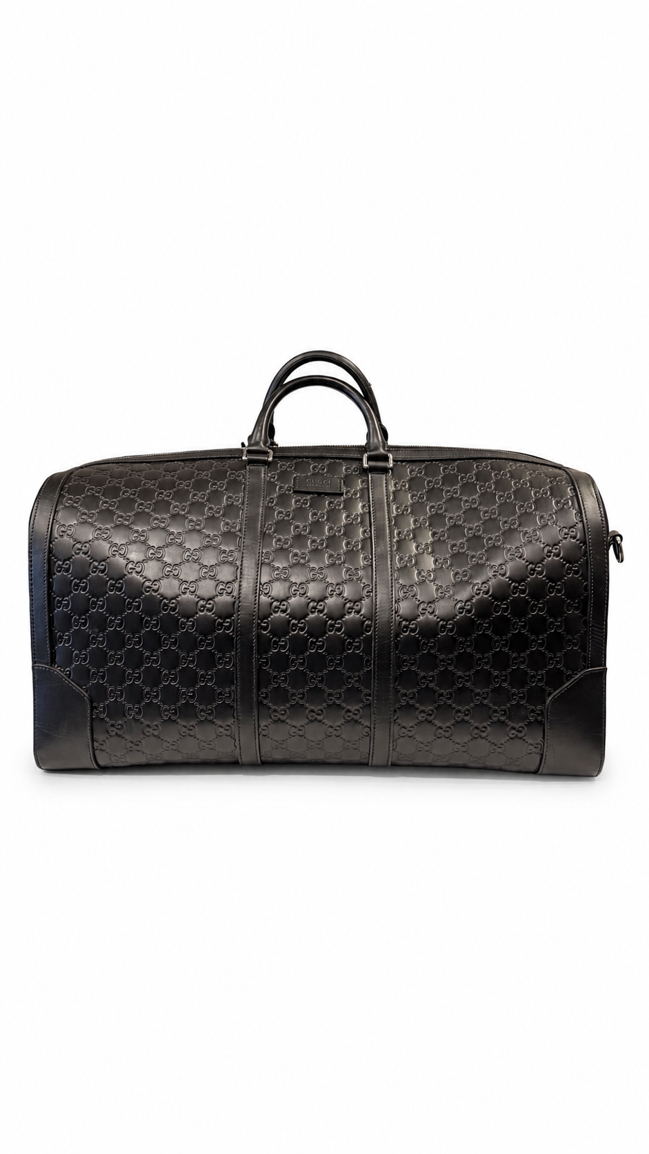 GUCCI BLACK GG SIGNATURE WEEKENDER BAG