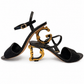 DOLCE AND GABBANA KEIRA BAROQUE DG LEATHER SANDALS - SIZE 38.5