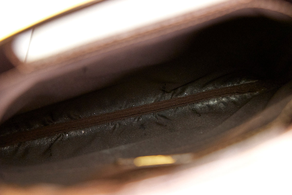 FENDI Logo Brown  Canvas Hand Bag
