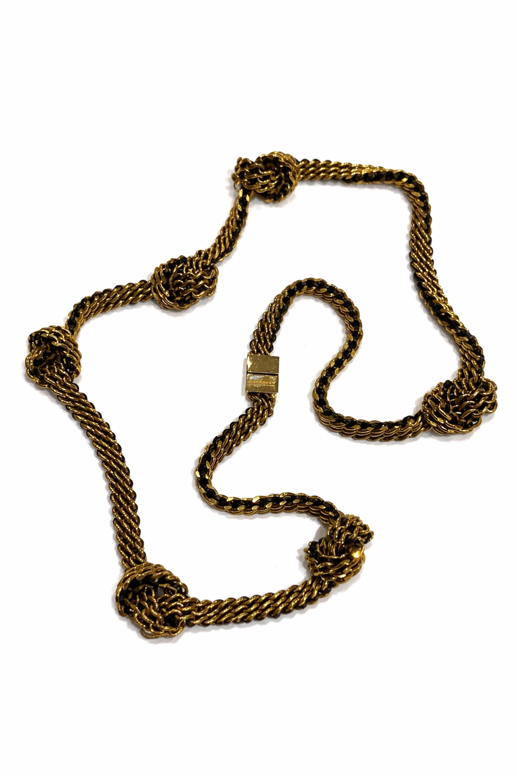 Burberry Gold/Black Chain Knot Necklace