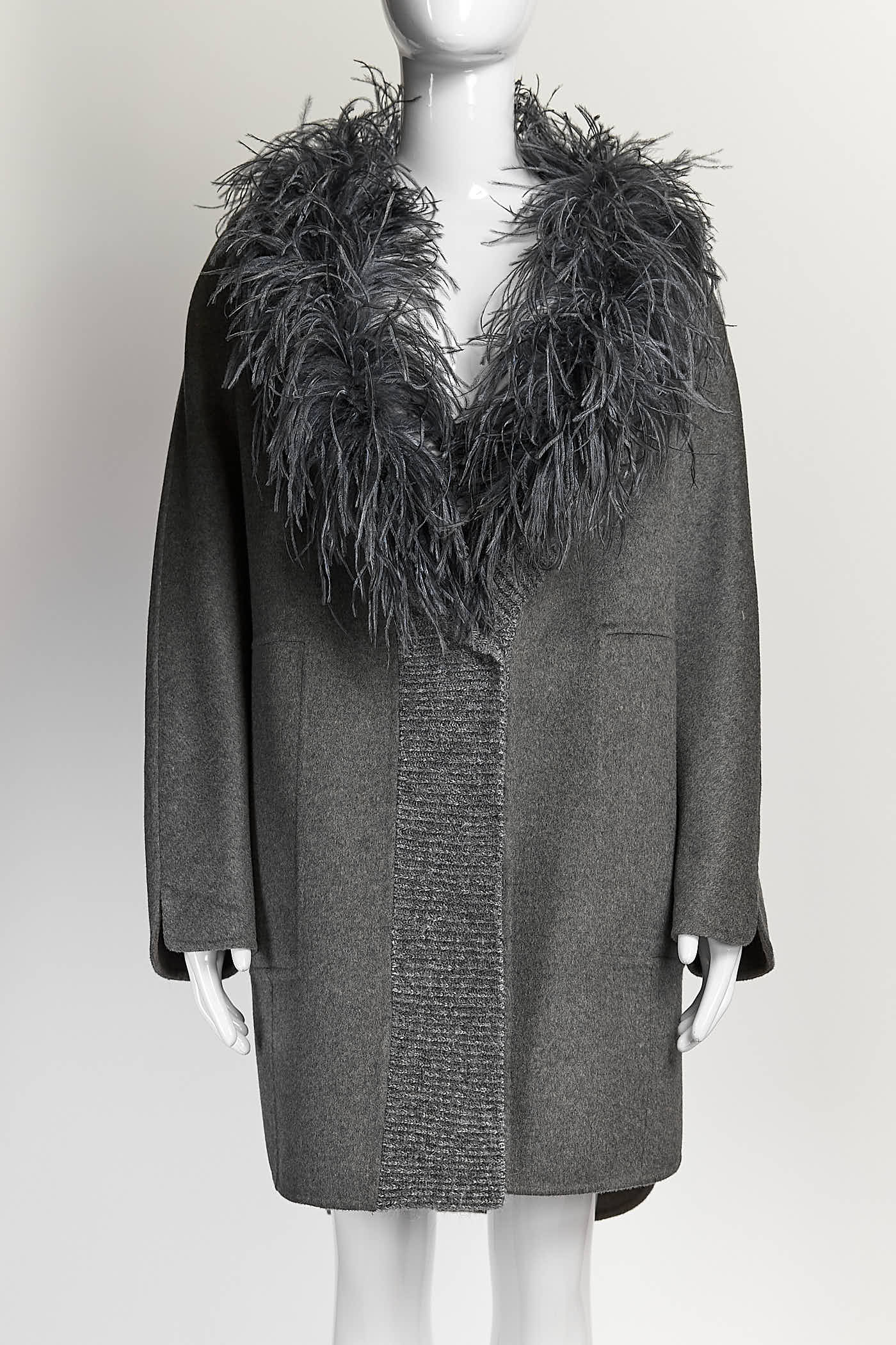 Fabiana Filippi Grey Wool Coat IT42