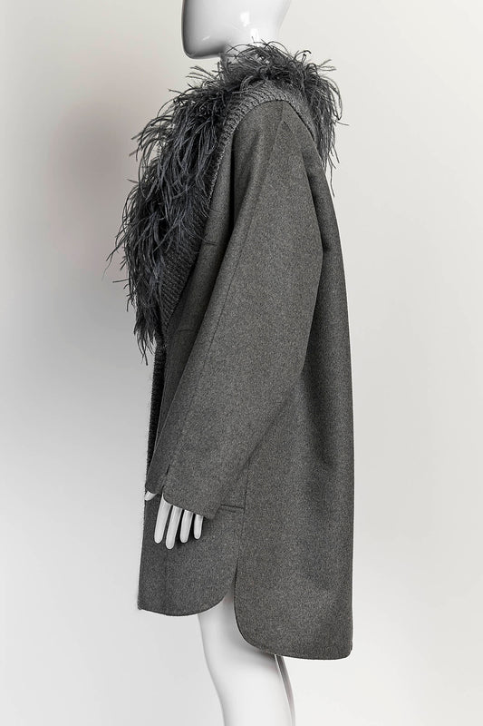 Fabiana Filippi Grey Wool Coat IT42
