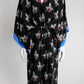 Fendi Black Orchid Print Silk Kaftan