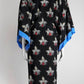 Fendi Black Orchid Print Silk Kaftan