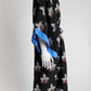 Fendi Black Orchid Print Silk Kaftan