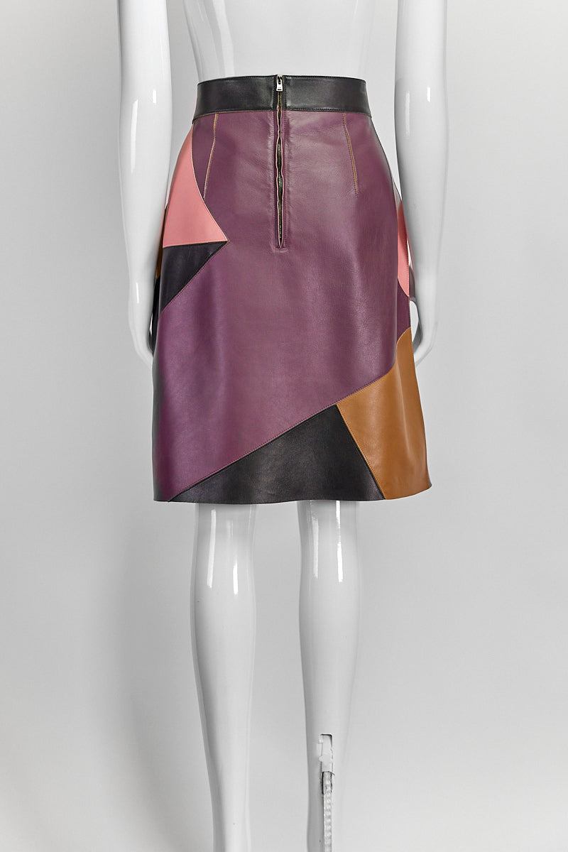 Fendi Colorblock Patten Leather Skirt IT 44