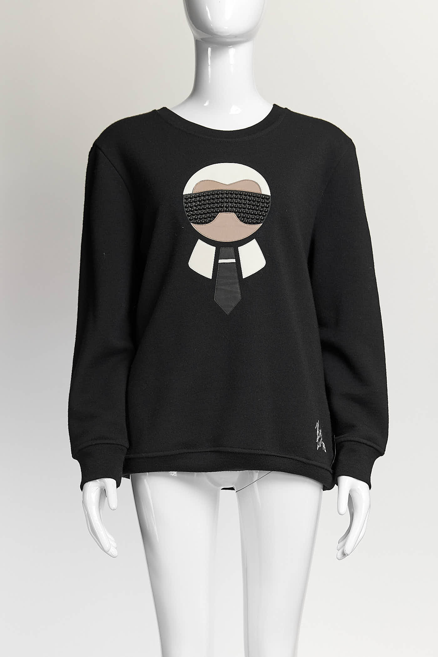 Fendi Karl Lagerfeld Printed Black Sweatshirt S