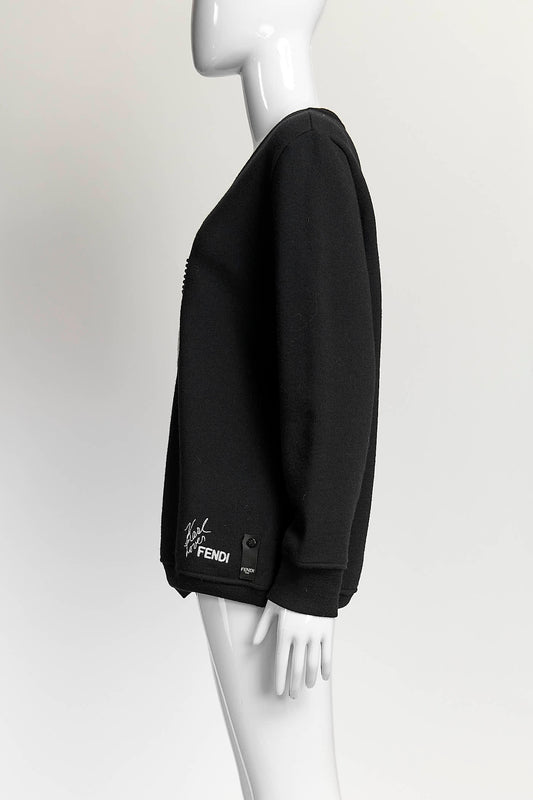 Fendi Karl Lagerfeld Printed Black Sweatshirt S