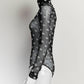 Fendi Logo Black Sheer Bodysuit 38