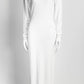 Fendi Logo White Kint Long Dress 44