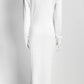 Fendi Logo White Kint Long Dress 44