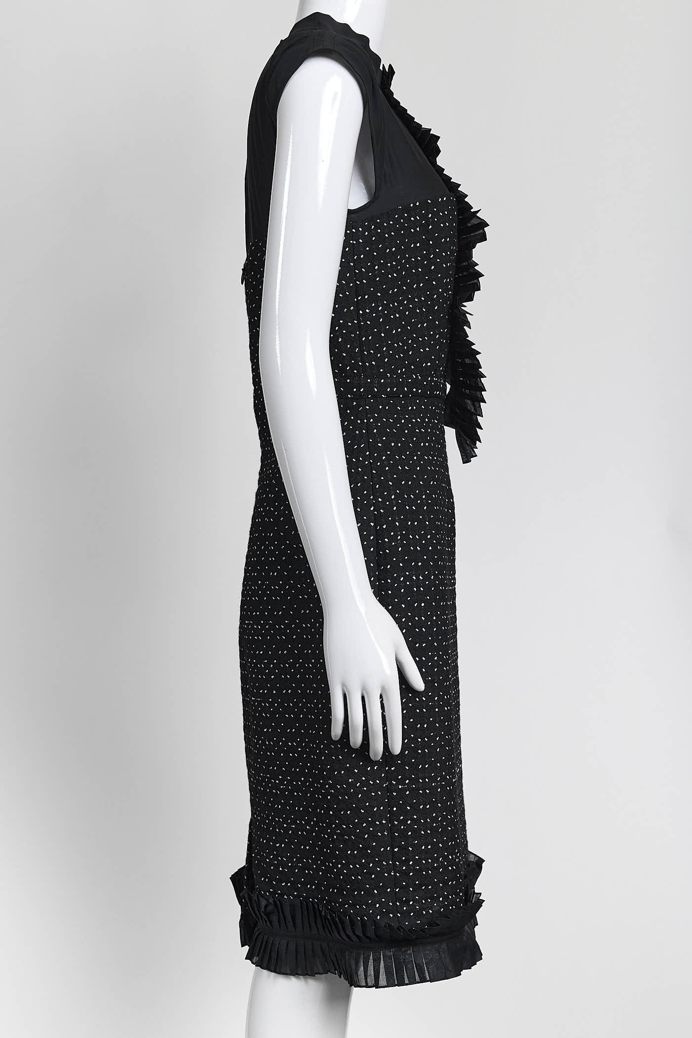 Fendi Polka Dot Wool Knee-Length Dress 38