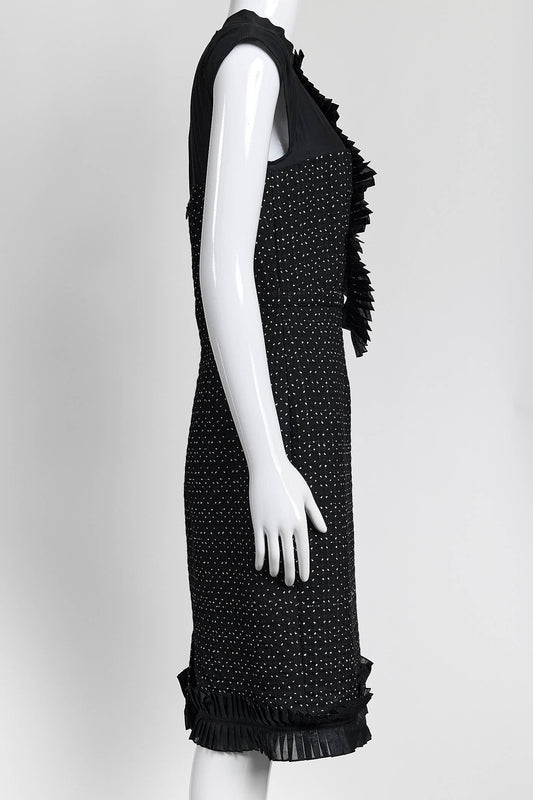 Fendi Polka Dot Wool Knee-Length Dress 38