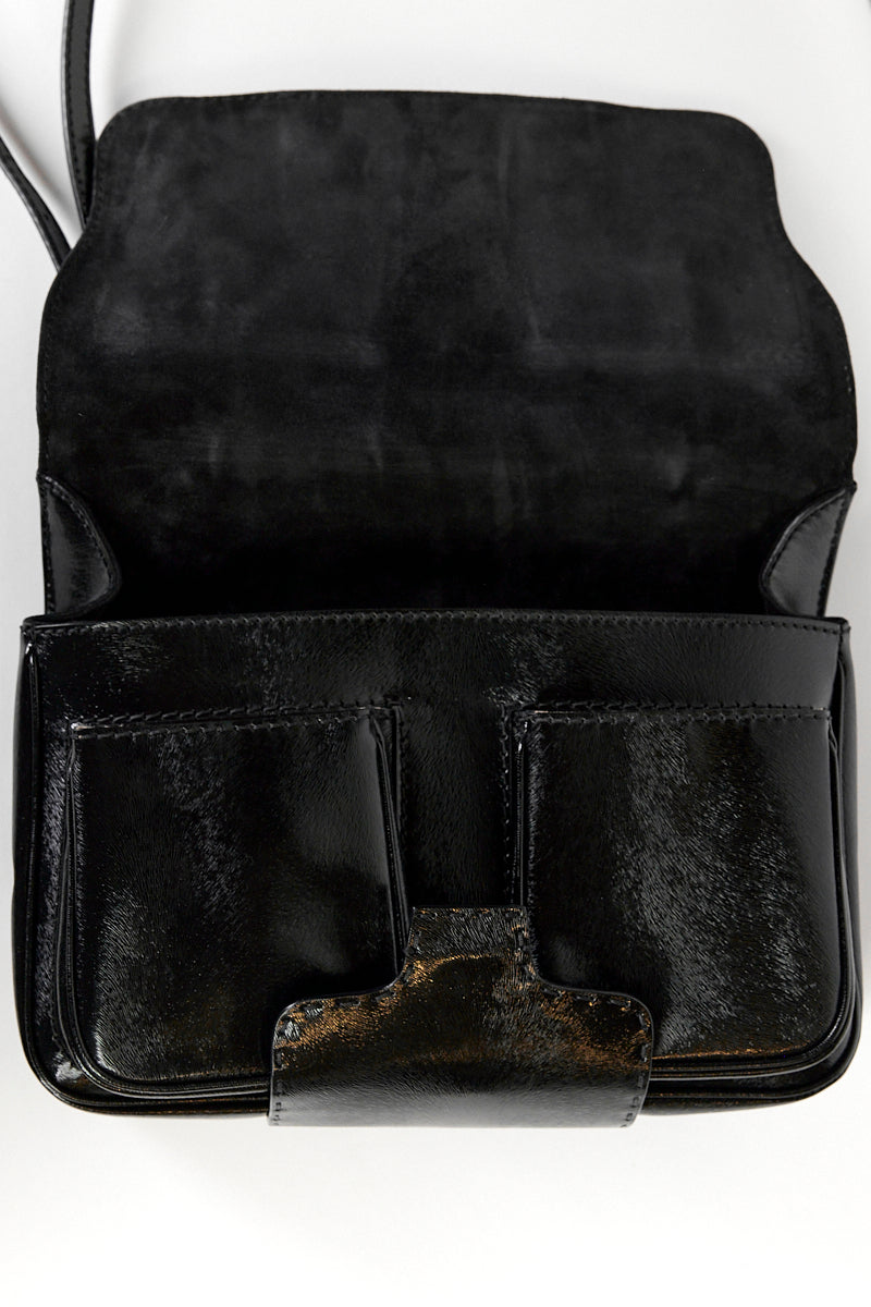 Fendi Secret Code F3 Leather Satchel Black