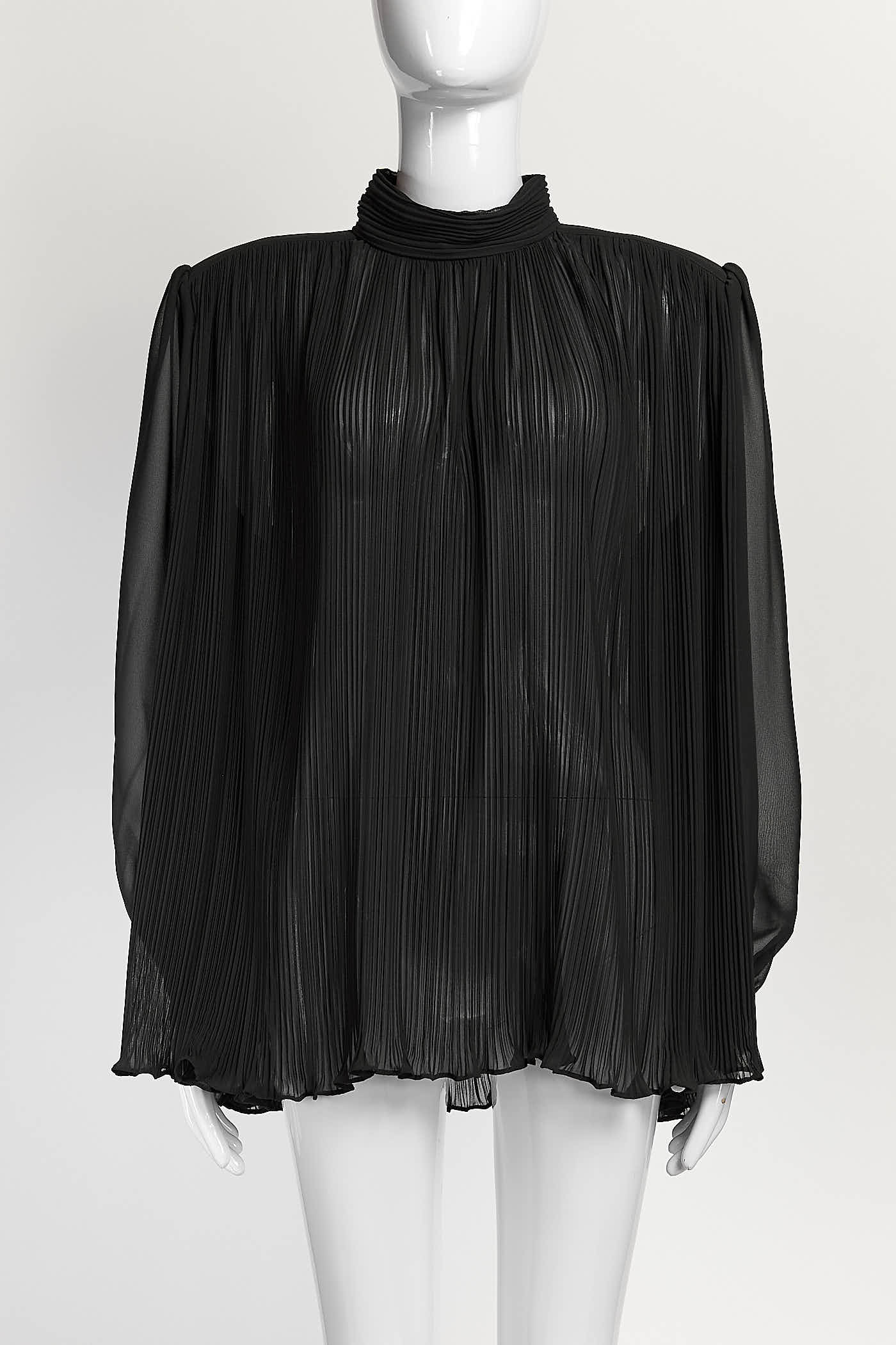 Frame Black Pleated Blouse L