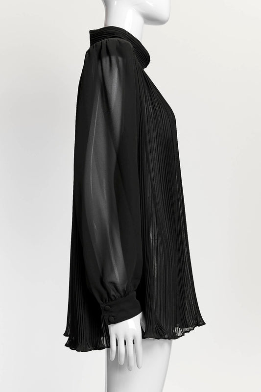 Frame Black Pleated Blouse L