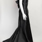 Frascara Black One Shoulder Peplum Gown 12