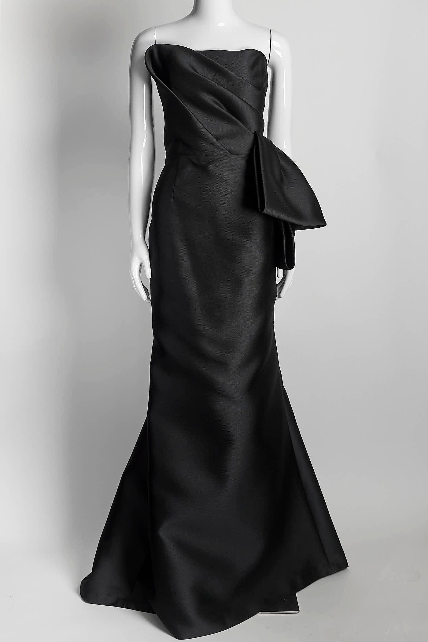 Frascara Black Strapless Long Gown 14