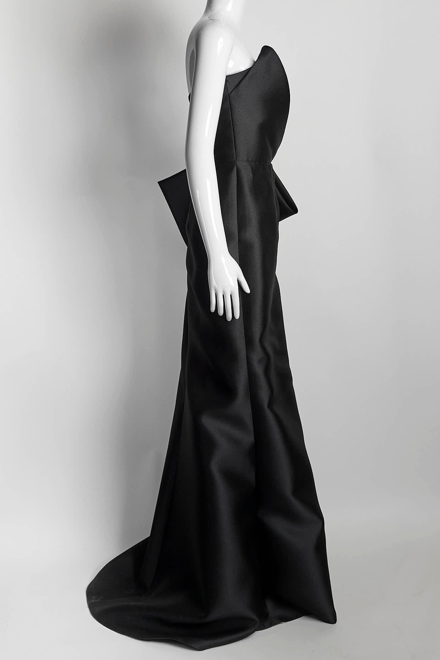 Frascara Black Strapless Long Gown 14