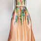 Frascara Pink Floral One Shoulder Gown 4