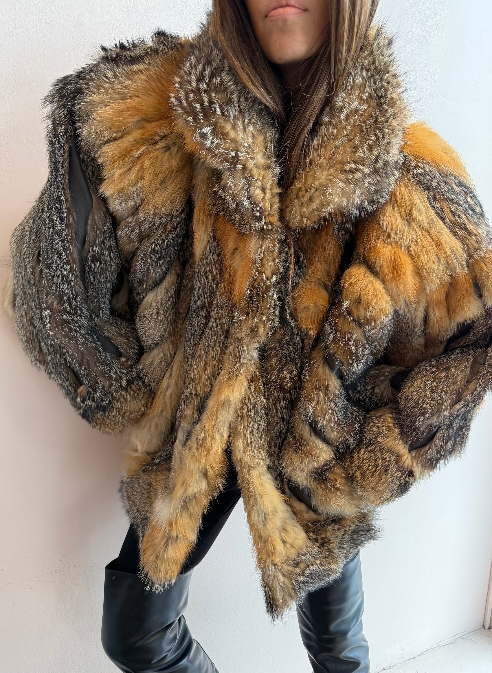 BATWING VINTAGE FUR/LEATHER JACKET