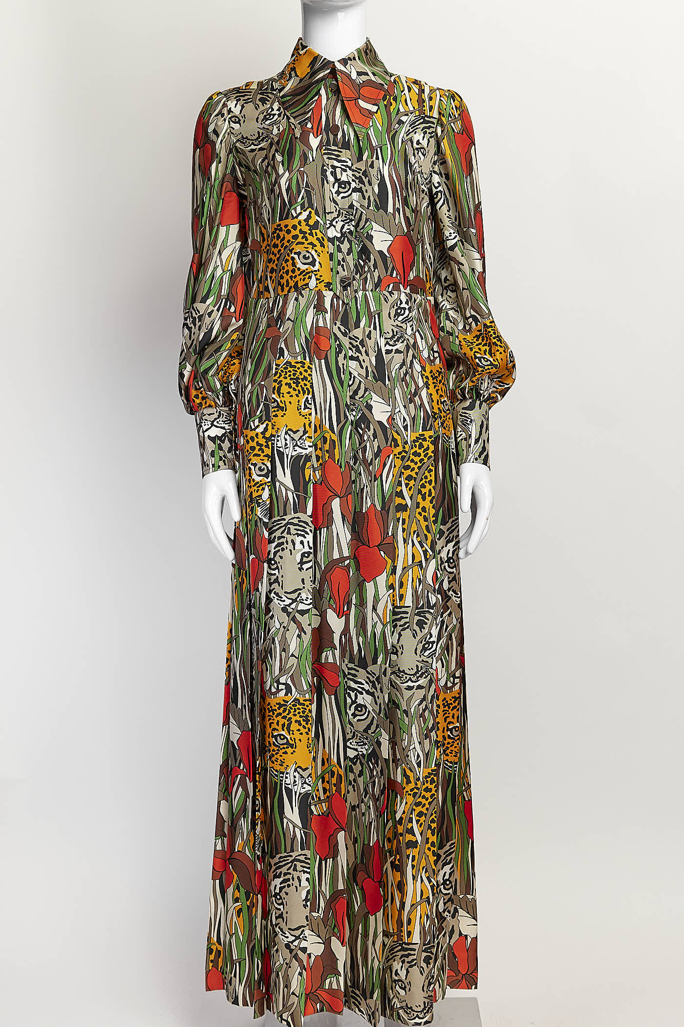 GUCCI ANIMAL PRINT MAXI DRESS 38