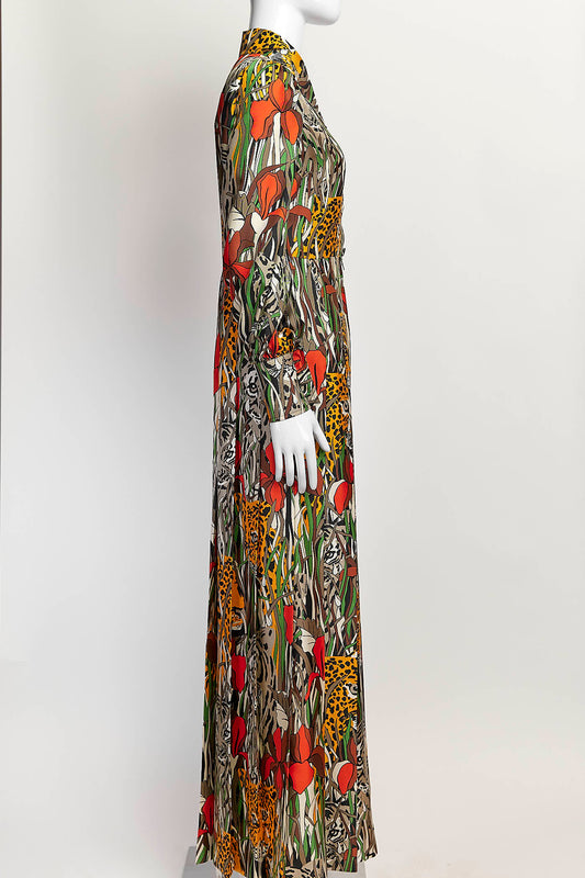 GUCCI ANIMAL PRINT MAXI DRESS 38