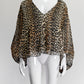 Ganni Pleated Georgette Leopard Top IT 40