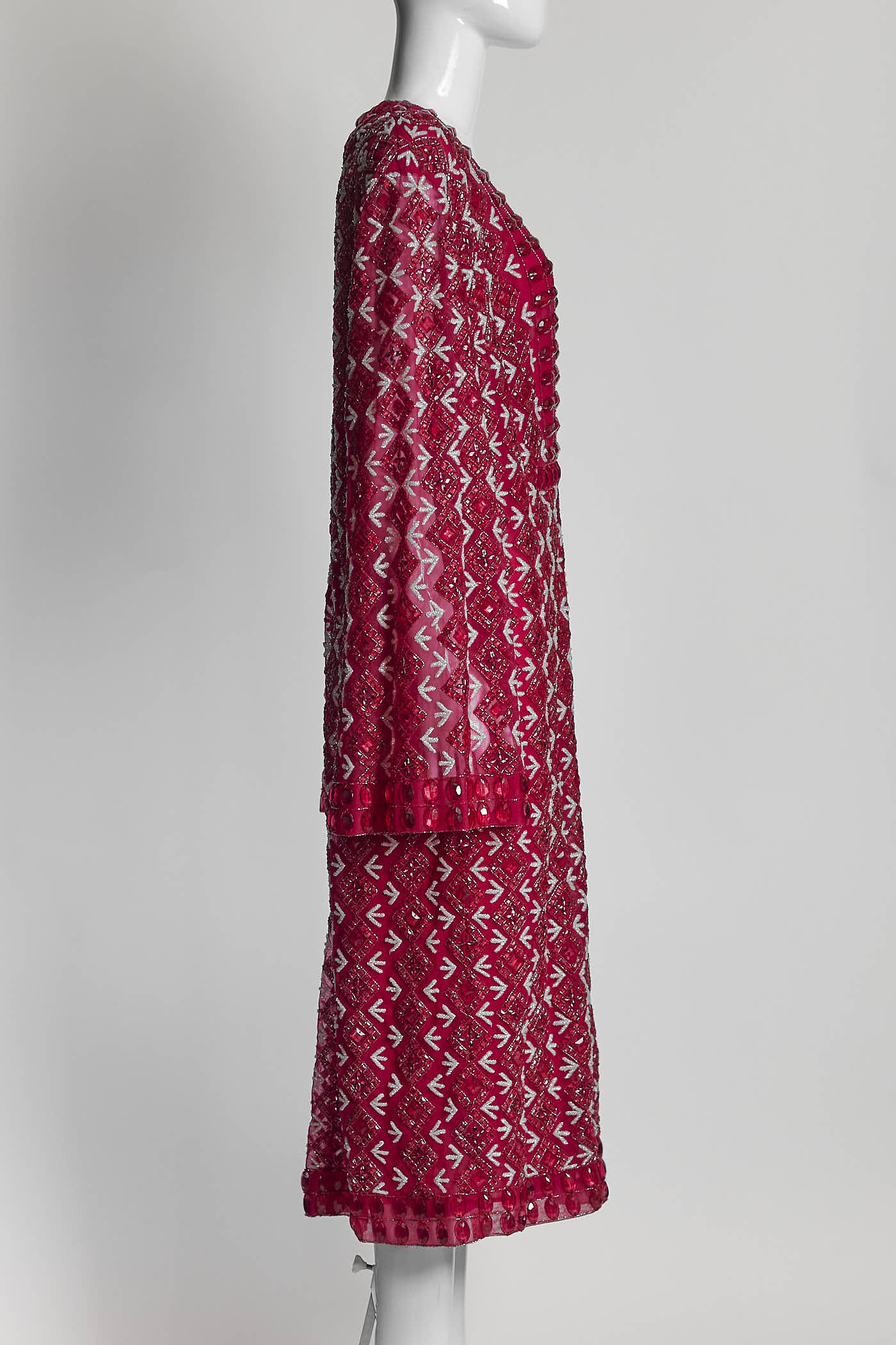 Georges Hobeika Red Beading Dress IT 38