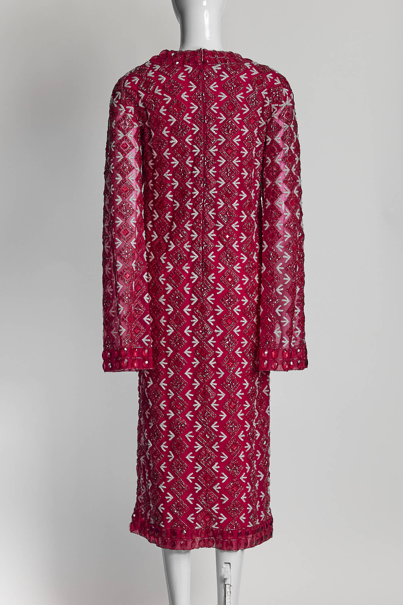 Georges Hobeika Red Beading Dress IT 38