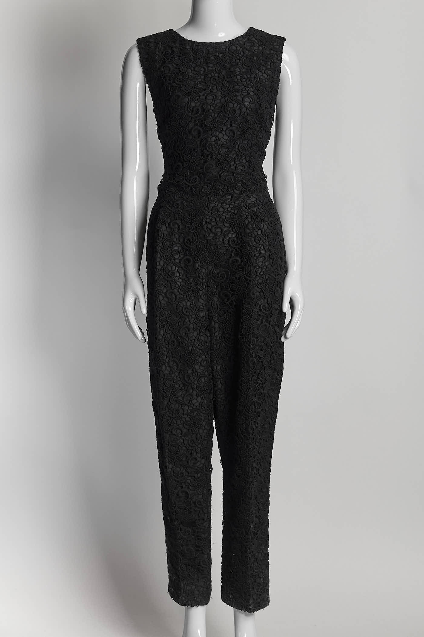 Giambattista Valli Blac Lace SLeeveless Jumpsuit 46